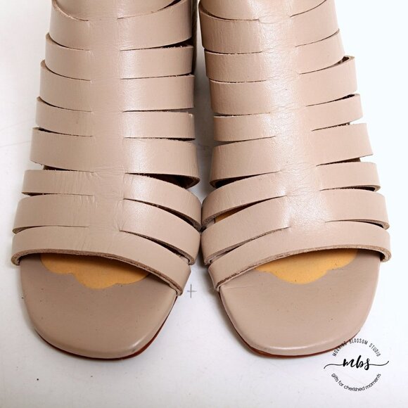 Vintage Foundry Co. Eleanor Leather Sandals Cream Women Size 8.5 - Picture 9 of 12